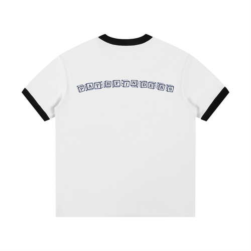 Contrast Edge Ribbed Crewneck T-Shirt
